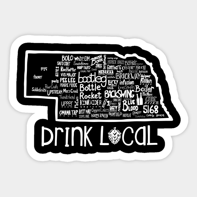 Drink Local Nebraska Beer Sticker by Chris Nixt